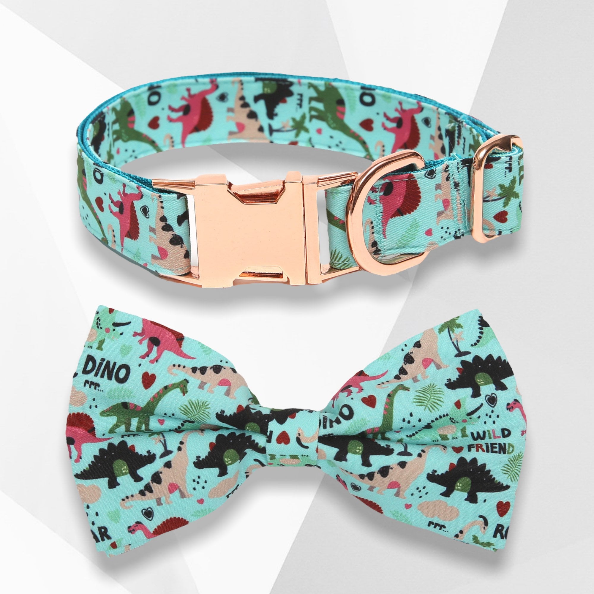 dinosaur bow tie dog collar