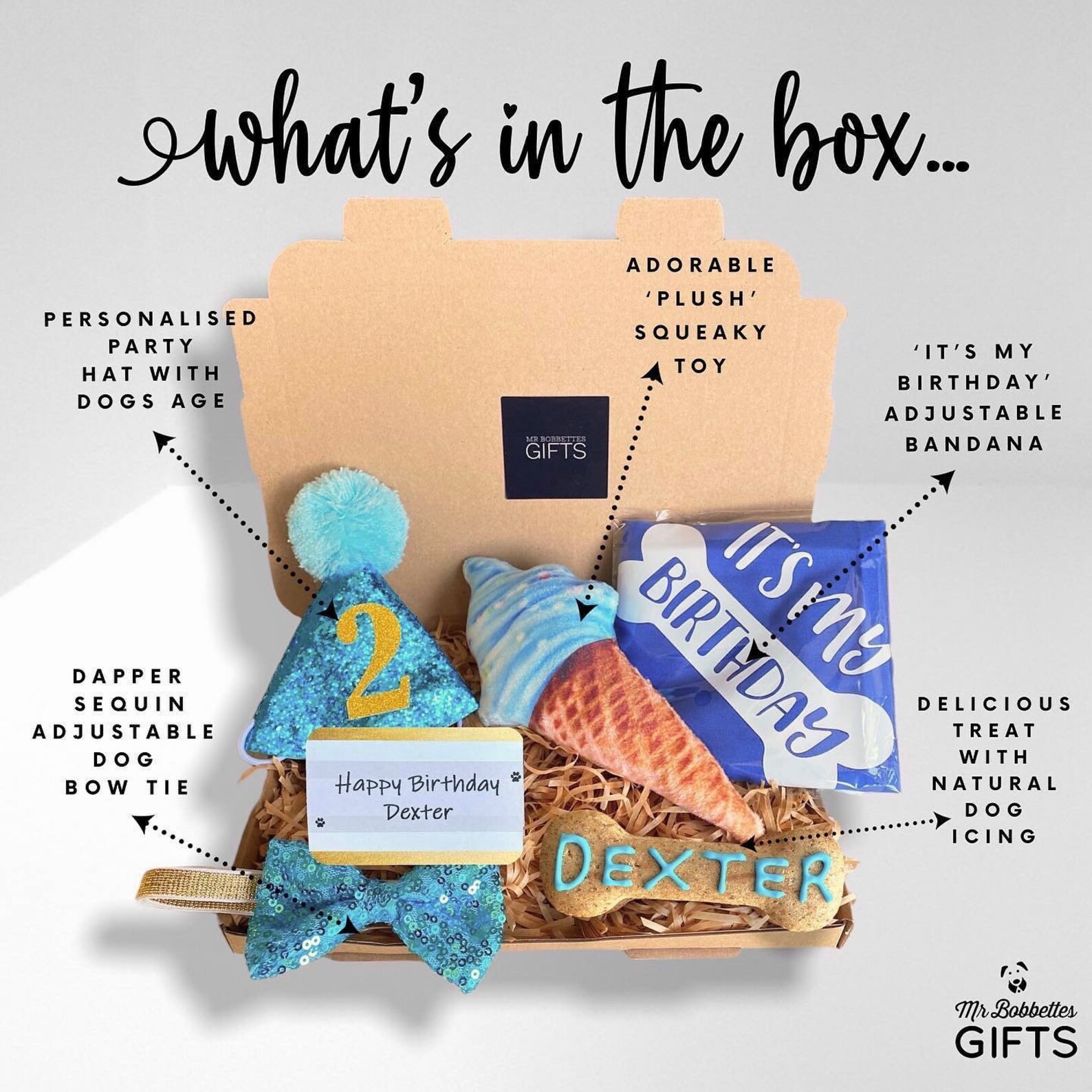 Personalised Dog Birthday Gift Box Dog Birthday Present Etsy UK