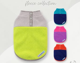 Two-Tone Polar Fleece Dog Jumper: Warm Autumn Winter Coat
