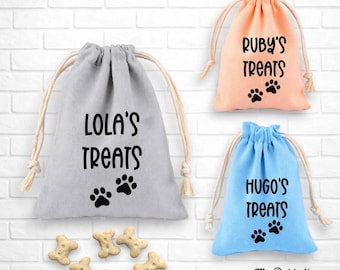 Personalised Dog Treat Bag: Cotton Puppy Training Pouch