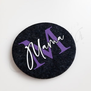 Personalisierter Filzuntersetzer mit einem Buchstaben und Name - Geschenk - Geburtstag - Platzkärtchen - Muttertag - Vatertag - Gastgeschenk