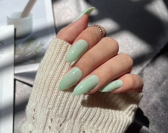 Mint Green Nails Etsy Mint Green Nails Etsy