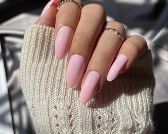 Pastel Pink Nails Etsy Pastel Pink Nails Etsy