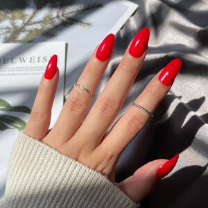 Blood Red Short Stiletto Press On Nails Full Set Of 24 Nails Etsy Blood Red Short Stiletto Press On Nails Full Set Of 24 Nails Etsy