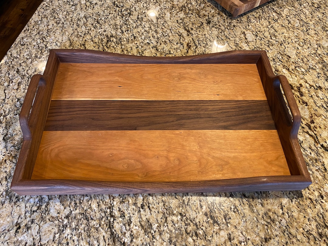 Walnut Tray Handmade Walnut and Cherry Serving Tray - Etsy