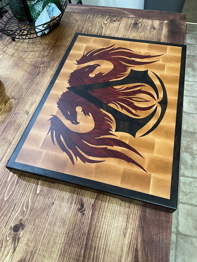 End Grain Custom Inlay Cutting Board Etsy