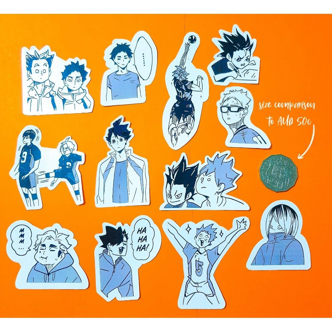 Haikyuu Sticker Pack Handmade Manga Series 2 / Bullet Etsy España