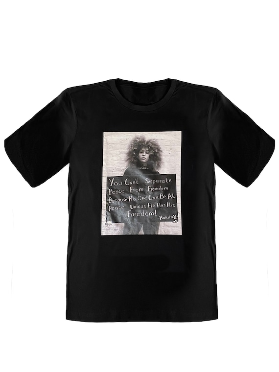 マルコムXの名言ユニセックスTシャツ - アフリカ系ディアスポラの感動 