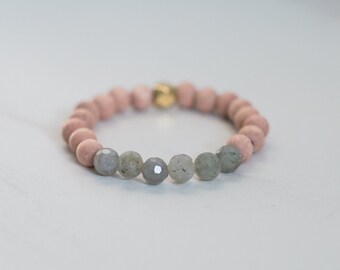 Labradorita ~ Pulsera de piedras preciosas ~ Pulsera difusora ~ Aromaterapia ~ Aceites esenciales