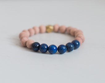 Pulsera de lapislázuli ~ Pulsera difusora ~ Aromaterapia ~ Aceites esenciales