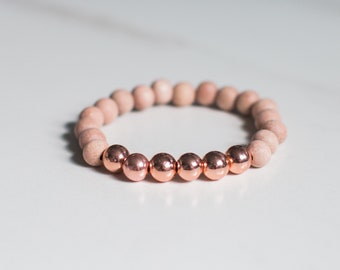 Hematites de oro rosa ~ Pulsera de piedras preciosas ~ Pulsera difusora ~ Aromaterapia ~ Aceites esenciales