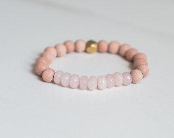 Jade rosa ~ Pulsera de piedras preciosas ~ Pulsera difusora ~ Aromaterapia ~ Aceites esenciales