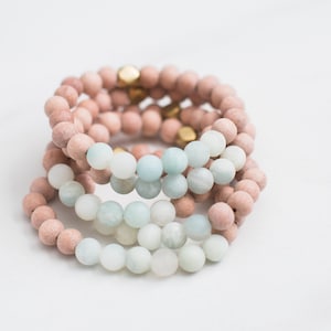 Aquamarine Gemstone Bracelet ~ Diffuser Bracelet ~ Aromatherapy ~ Essential Oils