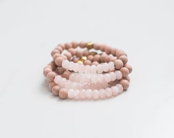 Sparkle Rose Quartz ~ Pulsera de piedras preciosas ~ Pulsera difusora ~ Aromaterapia ~ Aceites esenciales