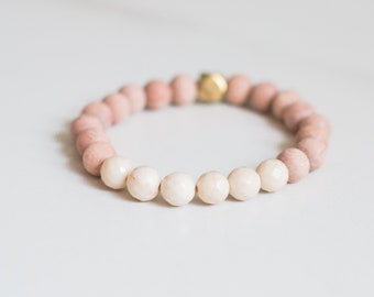 Jaspe fósil ~ Pulsera de piedras preciosas ~ Pulsera difusora ~ Aromaterapia ~ Aceites esenciales