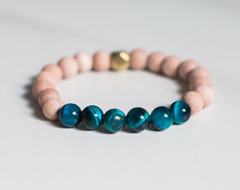 Pulsera de ojo de tigre azul ~ Pulsera difusora ~ Aromaterapia ~ Aceites esenciales