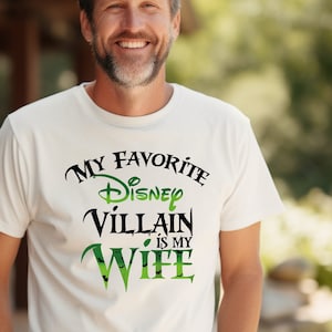 My favorite Disney Villain is my Wife Disney Shirt, Disney Men Shirt, Comfort Color Man Disney Halloween shirt, Funny Disney Tee, Dad Gift T