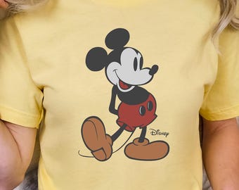 Classic Mickey Mouse Shirt, Retro Disney Cartoon Tee, Vintage Mickey Graphic Top, Cute Disney Lovers Gift, Disneyland Park Vacation Tee