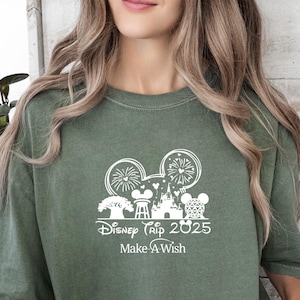 Make A Wish Disney Trip 2025 Shirts, Comfort Colors Disney Shirt, Disney Family Shirt, Magic Kingdom T-shirt, Mickey Mouse Sweatshirt