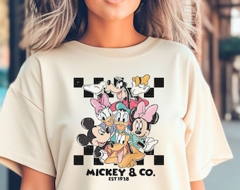 Comfort Colors Vintage Mickey & Co Est 1928 Shirt, Mickey And Friends Shirt, Unisex Shirt, Crewneck Shirt, Disney Shirts, Disney Trip Shirt