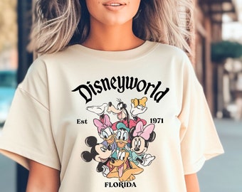 Retro Disneyworld Florida Comfort Colors Shirt, Disneyworld Est 1971 Shirt, Disney Vacation Tee, Mickey And Friends Shirt, Walt Disney Shirt