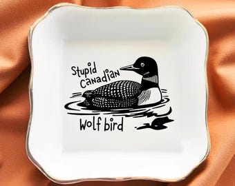 Porte-bagues oiseau loup canadien stupide, plateau de bibelots chauffant romance hockey rivalité, cadeau citation d'Ilya Rozanov, porte-bijoux livresques
