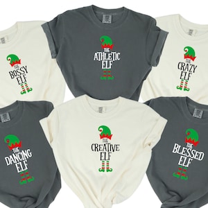 Custom Elf Sweatshirt, Custom Christmas Comfort Colors Elf Shirt, Christmas Family Matching, Funny Christmas, Christmas Elf Shirt,  Xmas Elf
