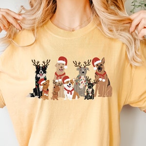 Christmas Dogs Comfort Colors Shirt, Dog Mom Shirt, Christmas Dogs Shirt, Dogs Shirt, Puppies Shirt, Christmas Shirt, Christmas Tshirt, gift