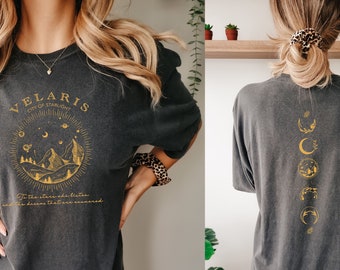 SJM Velaris Comfort colors shirt, Gold print, Original Design, Velaris shirt,City of Starlight, The Night Court,sjm merch, city of starlight