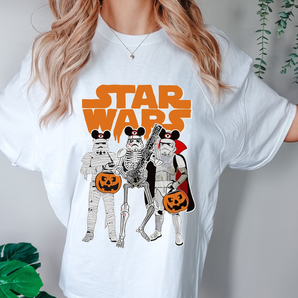 Retro Star Wars Halloween Shirt, Vintage Halloween Sweatshirt, Disney Halloween T-Shirt, Disney Family Halloween Hoodie, Star Wars Halloween