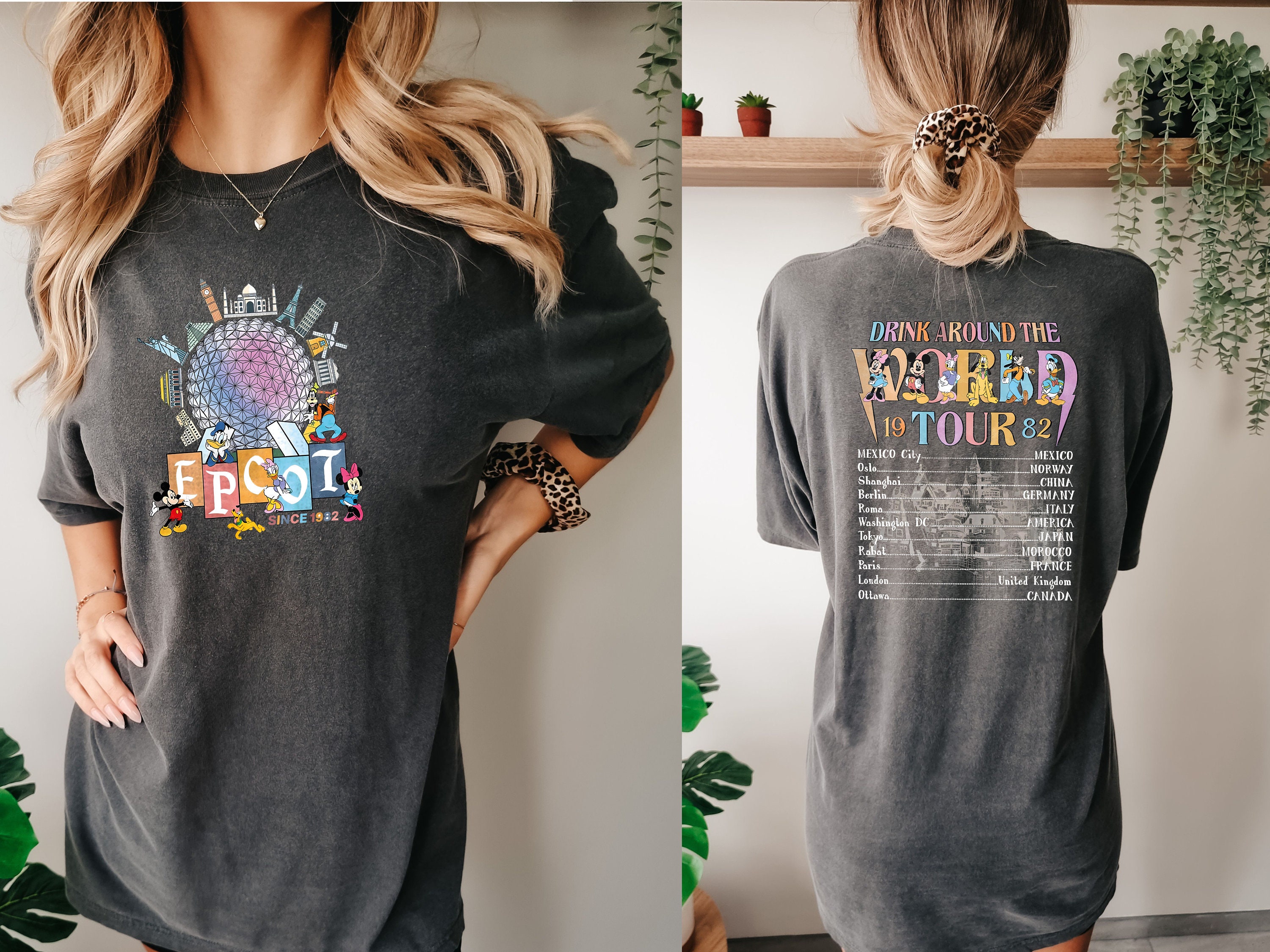 Discover Disney Epcot World Tour Shirtディズニー エプコット ワールドツアー 男女兼用 Ｔシャツ 記念品Family Vacation 2023