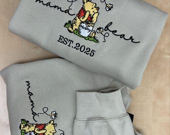 Embroidered Mama Sweatshirt, Custom Mothers Day Gifts for Mama,  Embroidered Mama Bear Comfort colors Shirt with kids names, New Mom Gifts