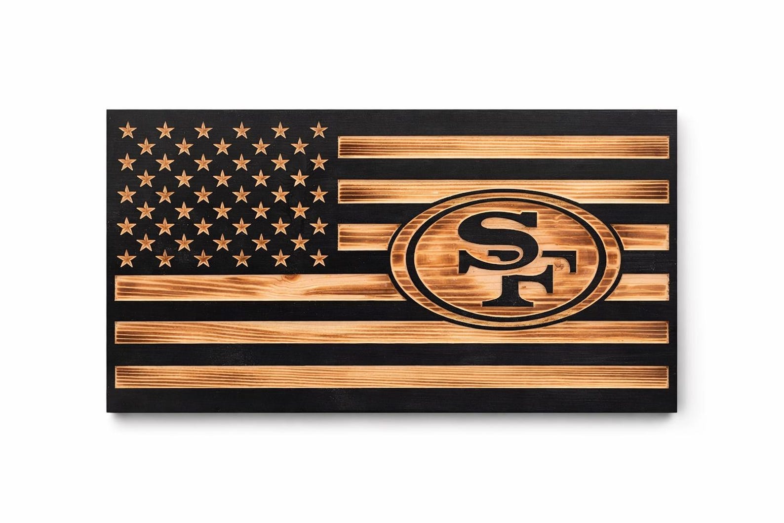 San Francisco 49ers Wooden Flag | NFL Wall Art | Rustic Pine Wood Sign ...