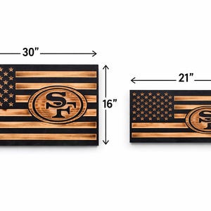 San Francisco 49ers Wooden Flag | NFL Wall Art | Rustic Pine Wood Sign ...