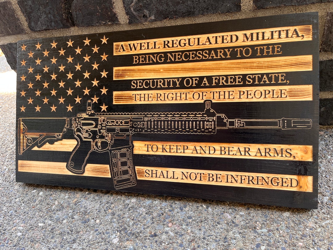 AR-15 2nd Amendment Pine Wood Flag, Rustic American Decor - Etsy