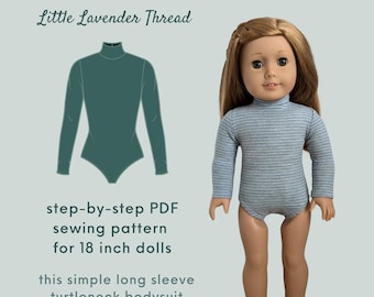 Nina Bodysuit PDF Printable Sewing Pattern for 18 Inch Dolls