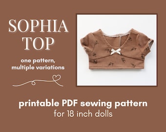 Sophia Top PDF Printable Sewing Pattern for 18 Inch Dolls