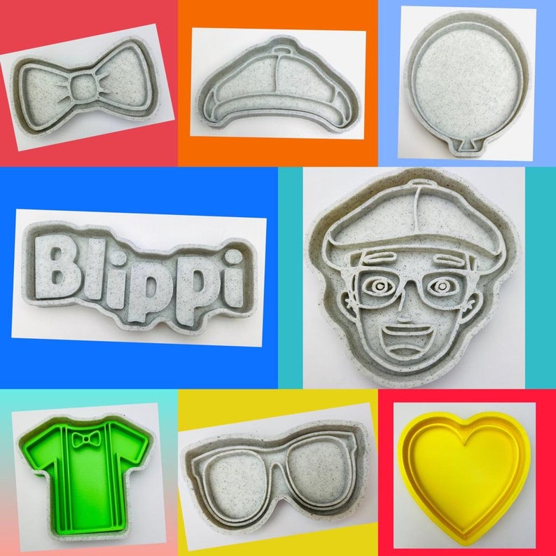 Set van 8 Blippi Cookie Cutters Etsy Nederland