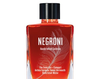 Negroni, the classic italian Apertivo. Handmade bottled Cocktail.