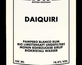 Daquiri, summer in the bottle. Handmade bottled cocktail