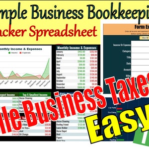 Simple Business Bookkeeping Tracker Spreadsheet Download With A Tax Filing Summary