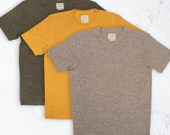 Mens Hemp T-shirt - Comfortable Plain Tee with Short Sleeves and Crew Neck - Regular Fit for Casual Wear, Sports and Leisure