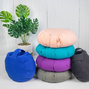 Yoga Bolster Pillow, Meditation Pillow, 6 Colours Available, Washable Meditation Pillow, Carry Handle, Buckwheat meditation pillows