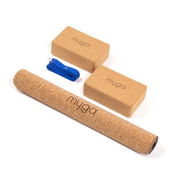 Cork Yoga Starter Set Starter Kit With Mat, 2 Blocks and Yoga