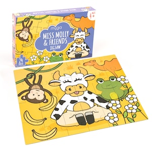 Miss Molly Myga Jigsaw Puzzle - 24-Piece Kids Yoga Jigsaw Puzzle with Animals for Children