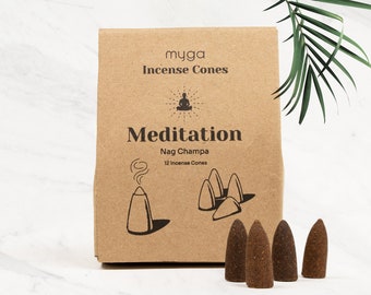 Myga - Dhoop Incense Cones - 3 Pack Natural Joss Agarbatti Cones- Handmade in India