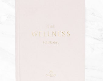 Wellness Journal - A5 Suede Hardback Notebook Undated Food Diary Personal Organizer Daily Self Care Weekly Tracker Goal Setting