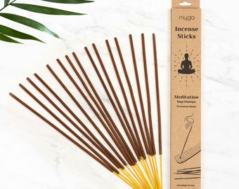 Myga Incense Sticks - 12 Pack Natural Joss Agarbatti Stick - Handmade in India