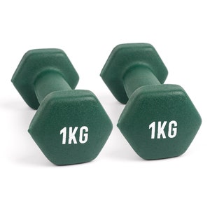 Myga Hex Dumbbells - Pair of Neoprene and Cast Iron Hand Weights - Choice of Weight
