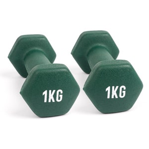 Myga Hex Dumbbells Pair of Neoprene and Cast Iron Hand Weights Choice of Weight image 1